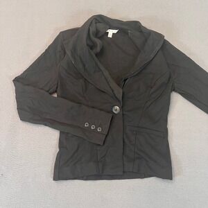 Cabi Blazer Womens XS Black Jacket Shawl Collar Single Button Two Flap Pocket‎